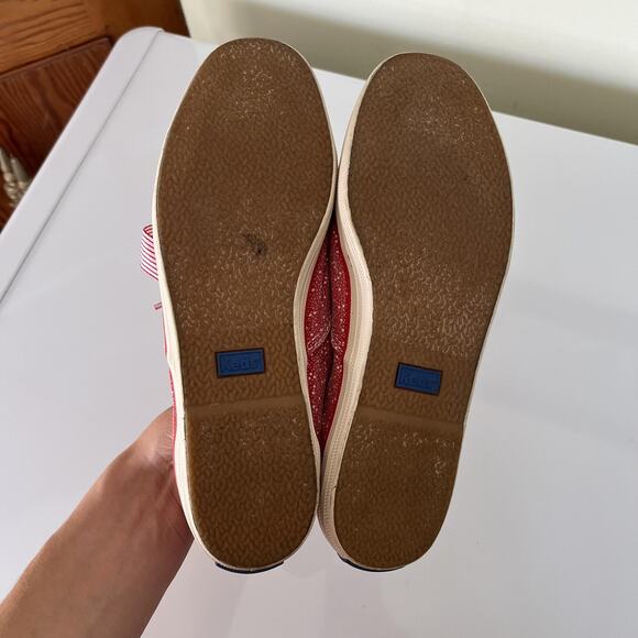 Keds Taylor Swift Shoes Womens Size 7.5 Red Speckle Canvas Ribbon Laces WF48680M - Picture 9 of 10